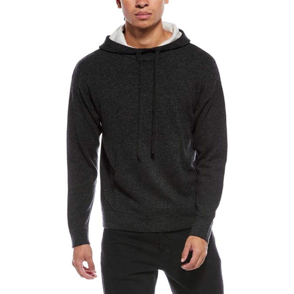 Brodie Cashmere Mens Button Up Wool & Cashmere-Blend Hoodie